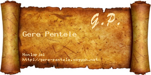 Gere Pentele névjegykártya